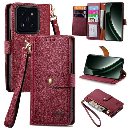 For Xiaomi 14T Case RFID Blocking Zipper Pocket Leather Wallet Phone Cover