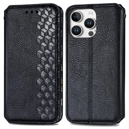 For iPhone 16 Pro Max Case Rhombus Imprint PU Leather Wallet Phone Cover