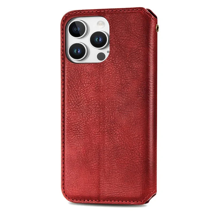 For iPhone 16 Pro Max Case Rhombus Imprint PU Leather Wallet Phone Cover