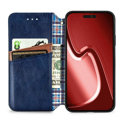 For iPhone 16 Pro Max Case Rhombus Imprint PU Leather Wallet Phone Cover