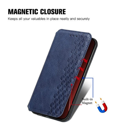 For iPhone 16 Pro Max Case Rhombus Imprint PU Leather Wallet Phone Cover