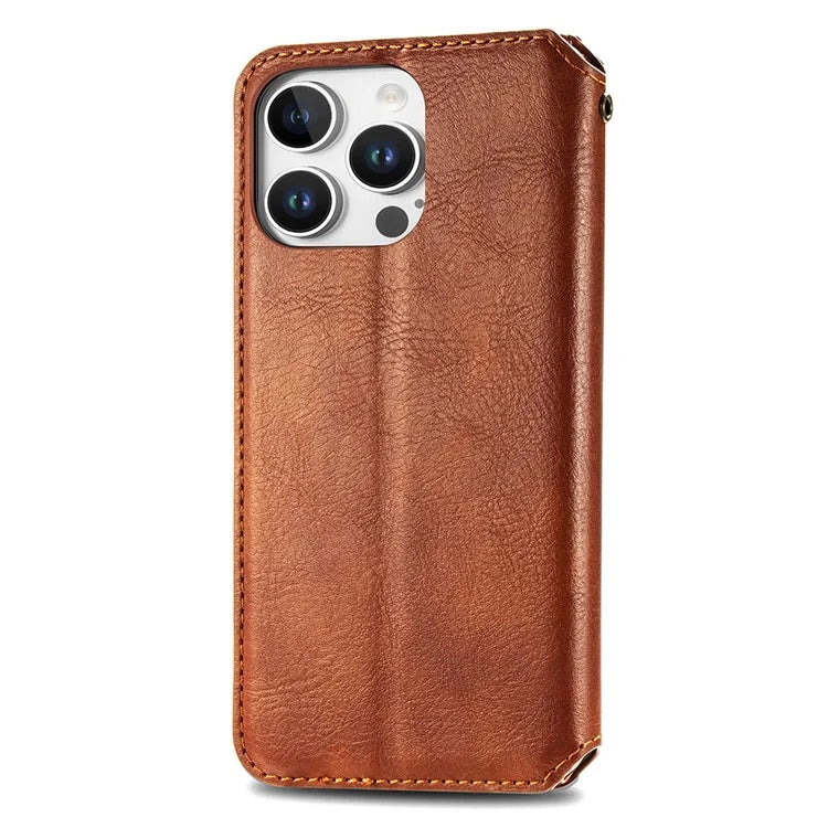 For iPhone 16 Pro Max Case Rhombus Imprint PU Leather Wallet Phone Cover