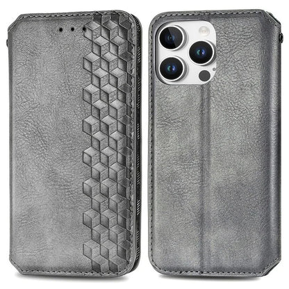 For iPhone 16 Pro Max Case Rhombus Imprint PU Leather Wallet Phone Cover