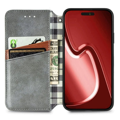 For iPhone 16 Pro Max Case Rhombus Imprint PU Leather Wallet Phone Cover