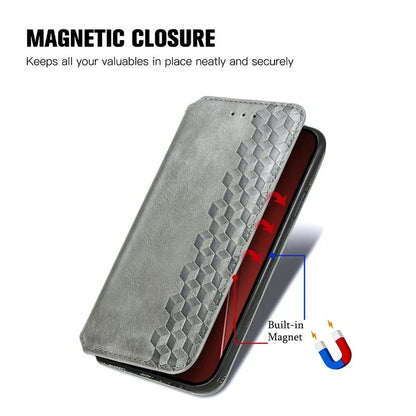 For iPhone 16 Pro Max Case Rhombus Imprint PU Leather Wallet Phone Cover