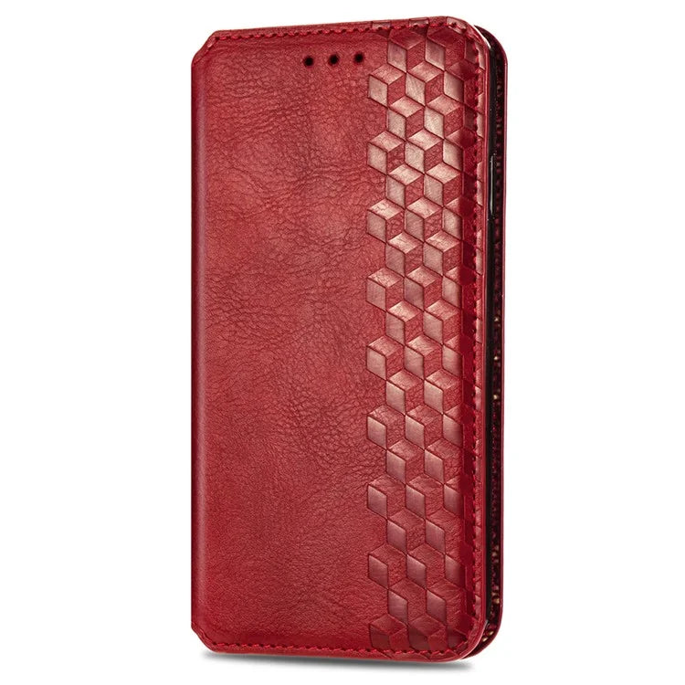 For iPhone 16 Plus Case Rhombus Imprint PU Leather Wallet Phone Cover