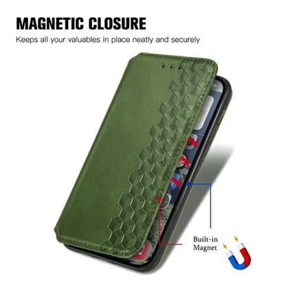 For iPhone 16 Plus Case Rhombus Imprint PU Leather Wallet Phone Cover