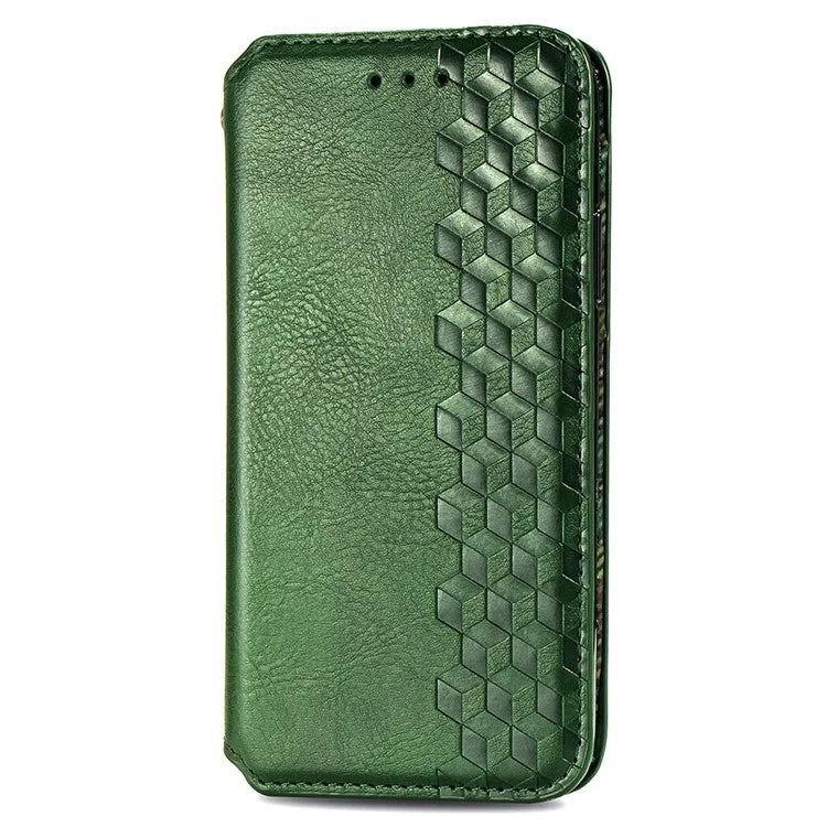For iPhone 16 Plus Case Rhombus Imprint PU Leather Wallet Phone Cover