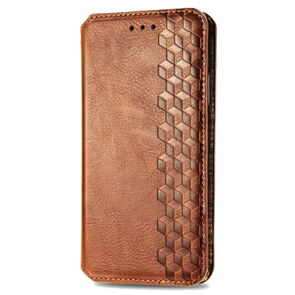 For iPhone 16 Plus Case Rhombus Imprint PU Leather Wallet Phone Cover