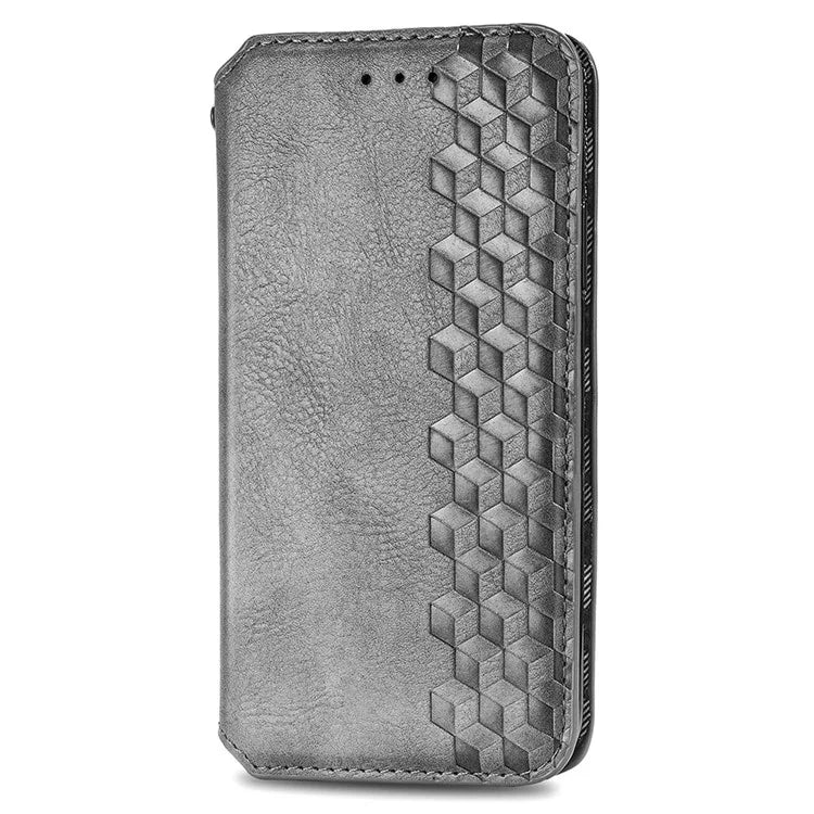 For iPhone 16 Plus Case Rhombus Imprint PU Leather Wallet Phone Cover