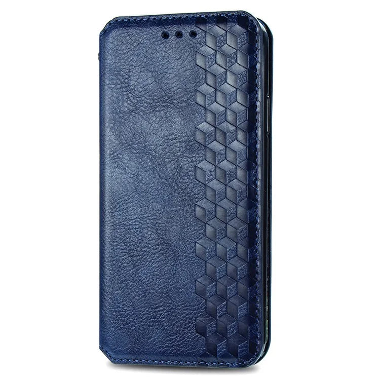 For iPhone 16 Case Rhombus Imprint PU Leather Wallet Phone Cover