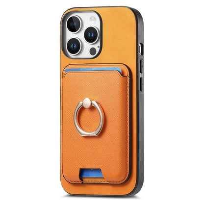 For iPhone 16 Pro Max Magnetic Case Leather+TPU Phone Cover Detachable Card Bag