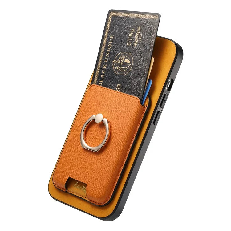 For iPhone 16 Pro Max Magnetic Case Leather+TPU Phone Cover Detachable Card Bag