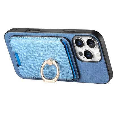 For iPhone 16 Pro Max Magnetic Case Leather+TPU Phone Cover Detachable Card Bag