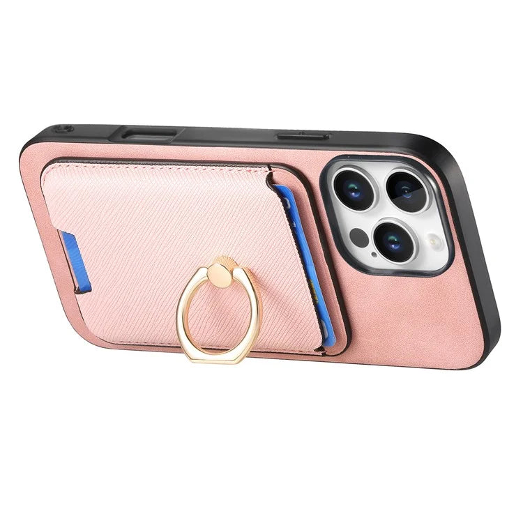 For iPhone 16 Pro Max Magnetic Case Leather+TPU Phone Cover Detachable Card Bag