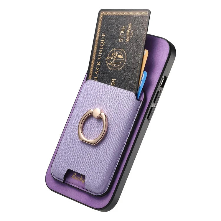 For iPhone 16 Pro Max Magnetic Case Leather+TPU Phone Cover Detachable Card Bag