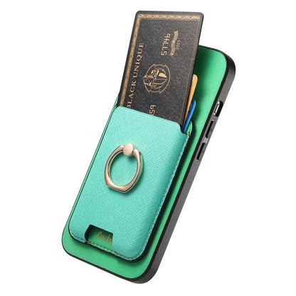 For iPhone 16 Pro Max Magnetic Case Leather+TPU Phone Cover Detachable Card Bag