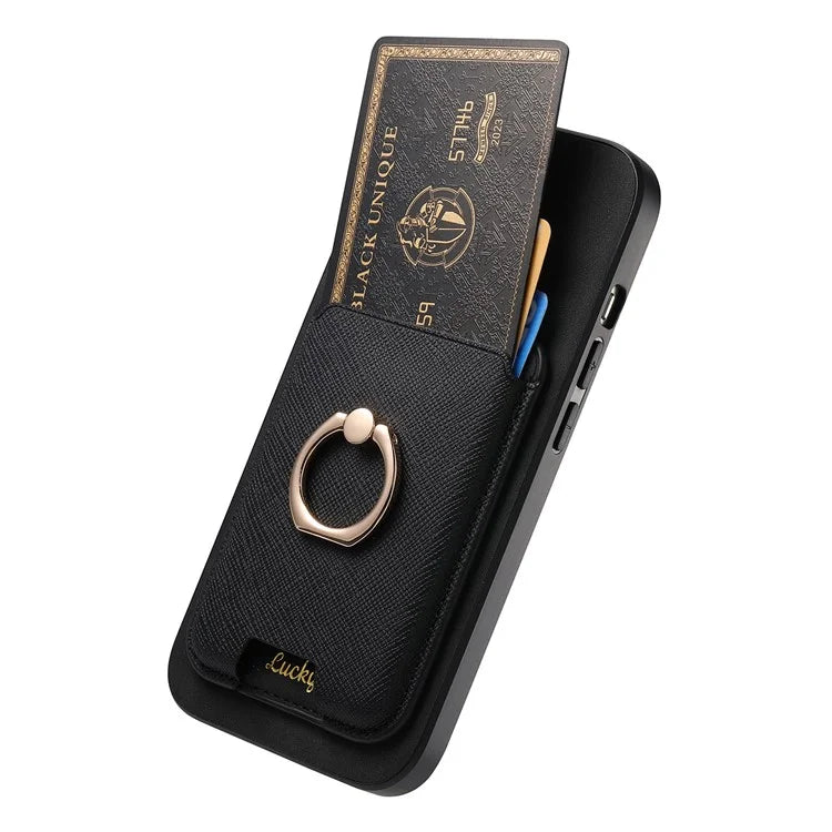 For iPhone 16 Pro Max Magnetic Case Leather+TPU Phone Cover Detachable Card Bag