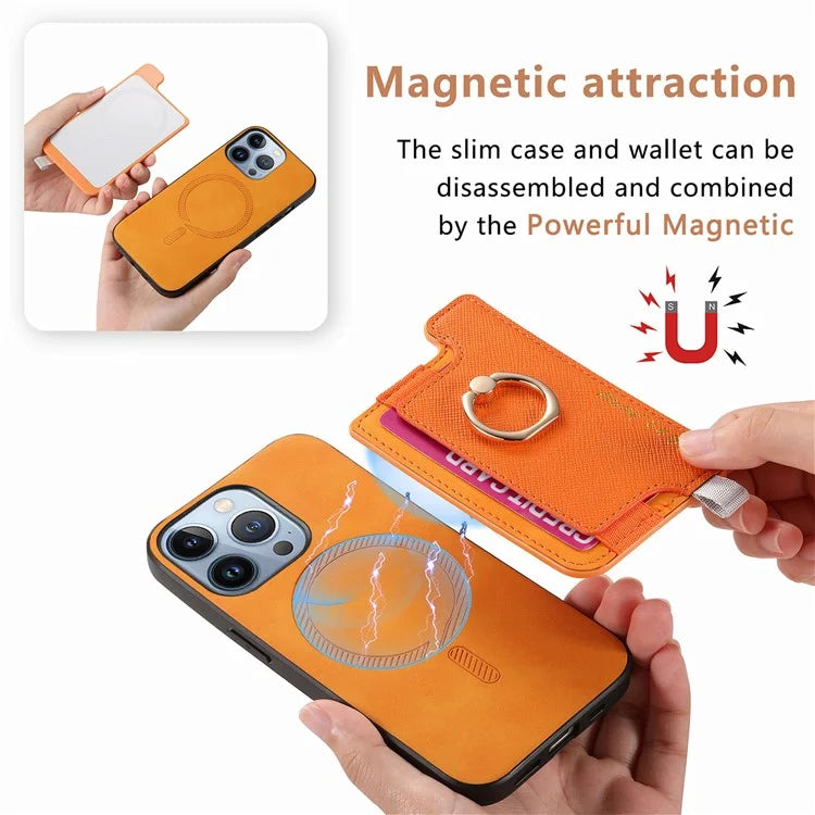 B5 For iPhone 16 Pro Max Case 2-in-1 Magnetic Detachable Card Holder Leather+TPU Phone Cover