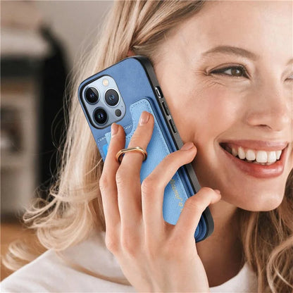 B5 For iPhone 16 Pro Max Case 2-in-1 Magnetic Detachable Card Holder Leather+TPU Phone Cover