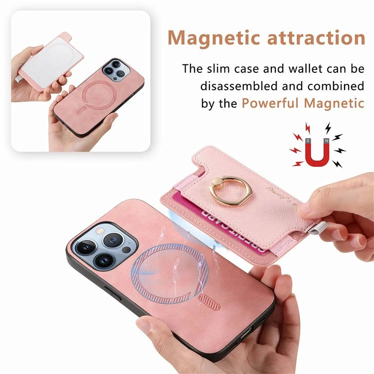 B5 For iPhone 16 Pro Max Case 2-in-1 Magnetic Detachable Card Holder Leather+TPU Phone Cover