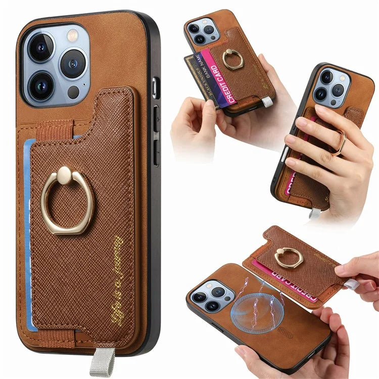 B5 For iPhone 16 Pro Max Case 2-in-1 Magnetic Detachable Card Holder Leather+TPU Phone Cover