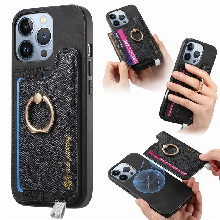 B5 For iPhone 16 Pro Max Case 2-in-1 Magnetic Detachable Card Holder Leather+TPU Phone Cover