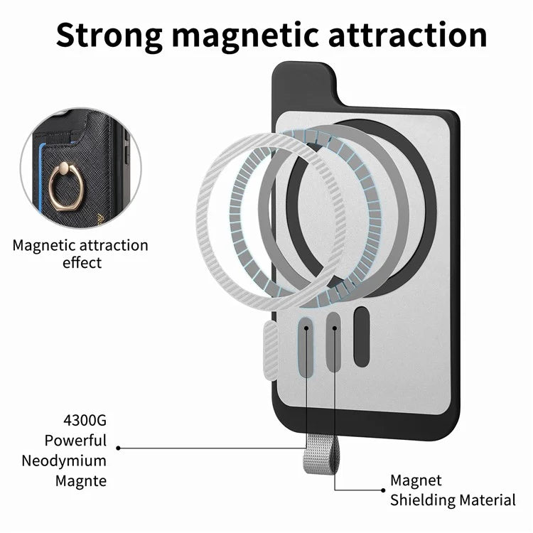 B5 For iPhone 16 Pro Max Case 2-in-1 Magnetic Detachable Card Holder Leather+TPU Phone Cover