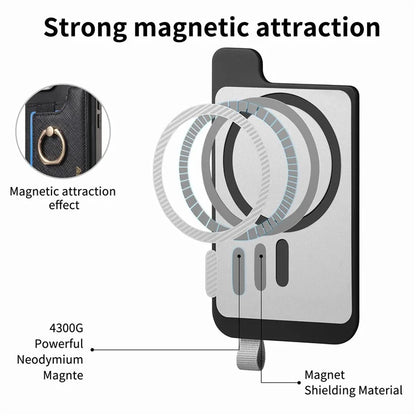 B5 For iPhone 16 Pro Max Case 2-in-1 Magnetic Detachable Card Holder Leather+TPU Phone Cover