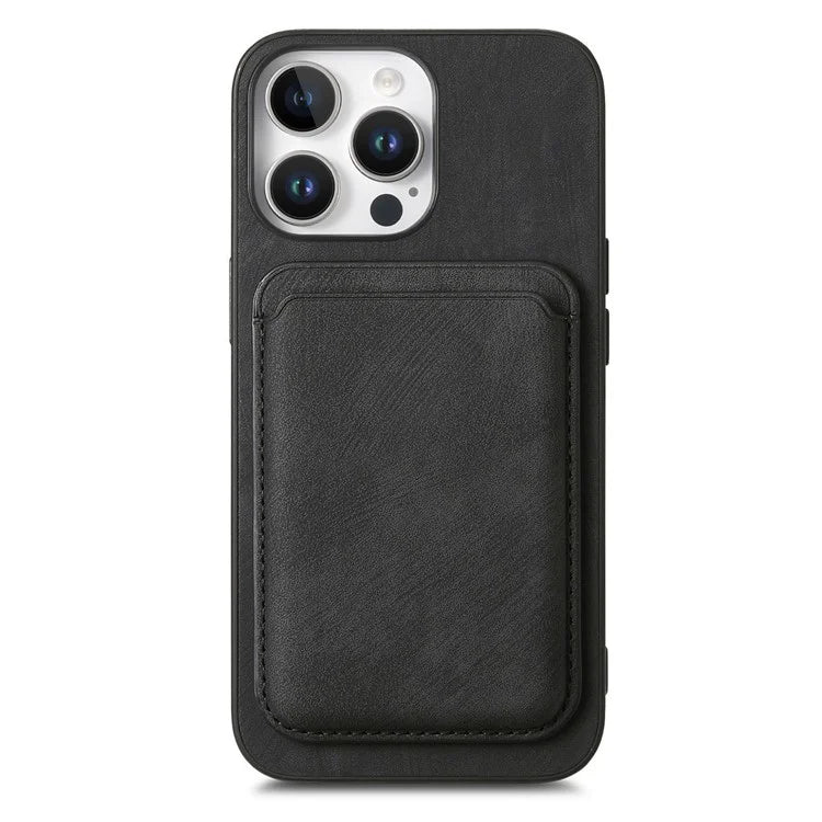 D12 For iPhone 16 Pro Max Case Leather+TPU Retro Phone Cover with Detachable Card Slot
