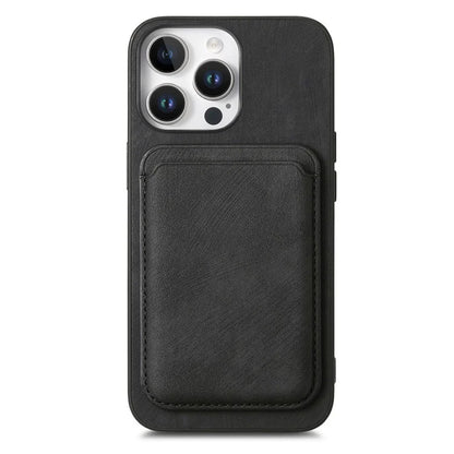 D12 For iPhone 16 Pro Max Case Leather+TPU Retro Phone Cover with Detachable Card Slot