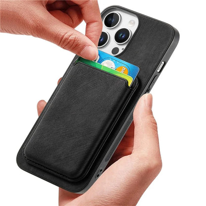 D12 For iPhone 16 Pro Max Case Leather+TPU Retro Phone Cover with Detachable Card Slot