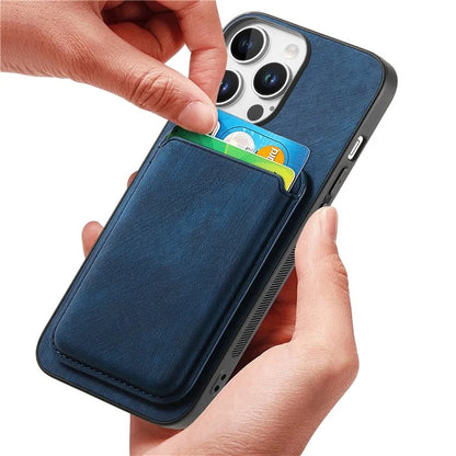 D12 For iPhone 16 Pro Max Case Leather+TPU Retro Phone Cover with Detachable Card Slot