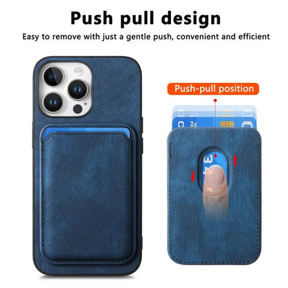 D12 For iPhone 16 Pro Max Case Leather+TPU Retro Phone Cover with Detachable Card Slot