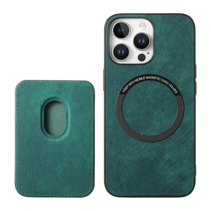 D12 For iPhone 16 Pro Max Case Leather+TPU Retro Phone Cover with Detachable Card Slot