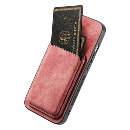 D12 For iPhone 16 Pro Max Case Leather+TPU Retro Phone Cover with Detachable Card Slot