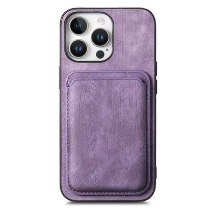D12 For iPhone 16 Pro Max Case Leather+TPU Retro Phone Cover with Detachable Card Slot