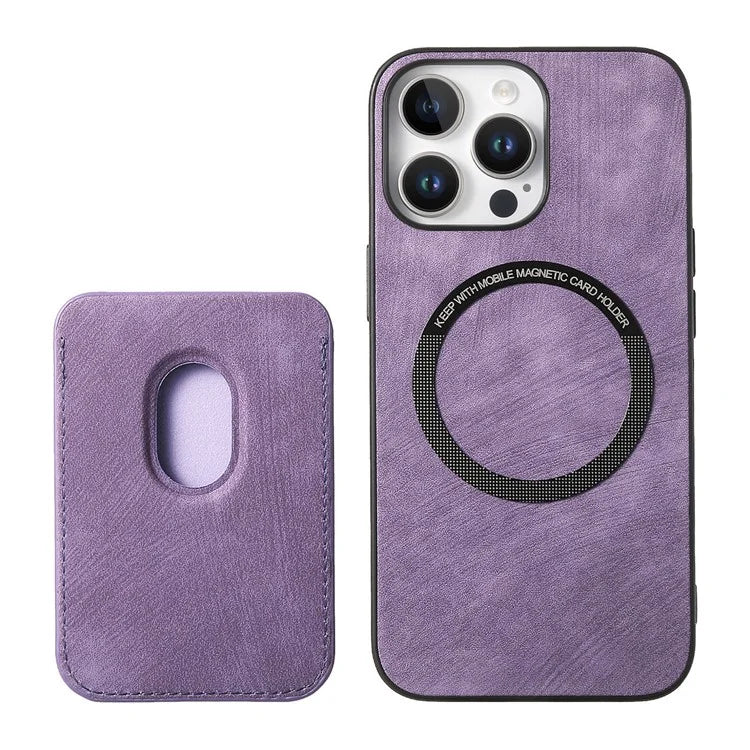 D12 For iPhone 16 Pro Max Case Leather+TPU Retro Phone Cover with Detachable Card Slot