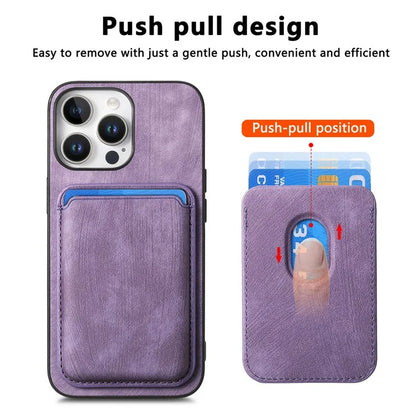 D12 For iPhone 16 Pro Max Case Leather+TPU Retro Phone Cover with Detachable Card Slot