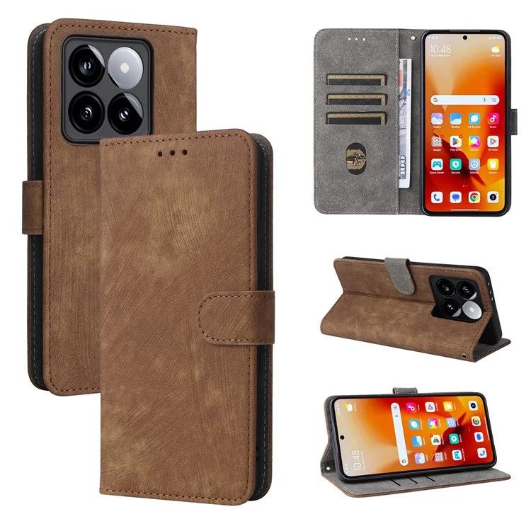 For Xiaomi 14T Wallet Case RFID Blocking PU Leather Cover Stand View