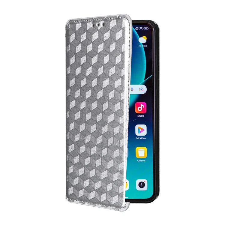 For Xiaomi 14T Wallet Case Rhombus Imprinted Leather Phone Cover