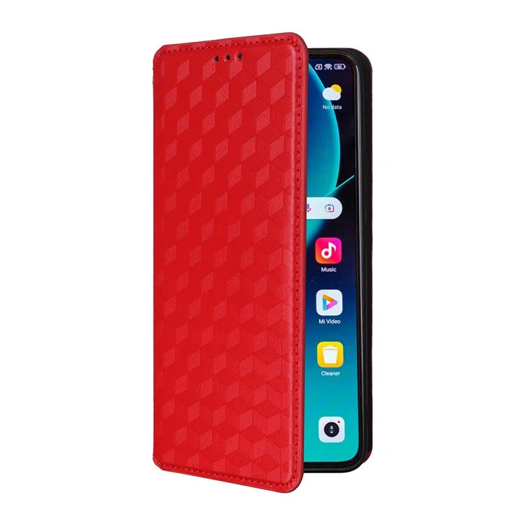 For Xiaomi 14T Wallet Case Rhombus Imprinted Leather Phone Cover