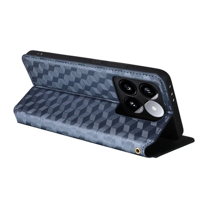 For Xiaomi 14T Wallet Case Rhombus Imprinted Leather Phone Cover