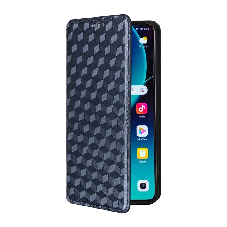 For Xiaomi 14T Wallet Case Rhombus Imprinted Leather Phone Cover