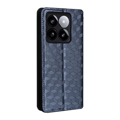 For Xiaomi 14T Wallet Case Rhombus Imprinted Leather Phone Cover