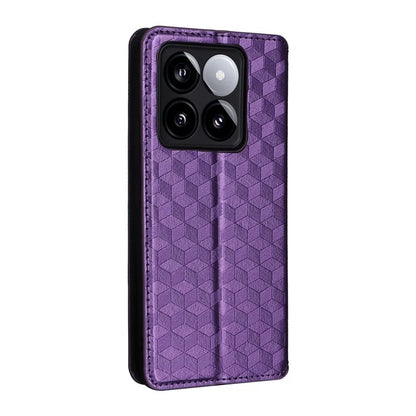 For Xiaomi 14T Wallet Case Rhombus Imprinted Leather Phone Cover
