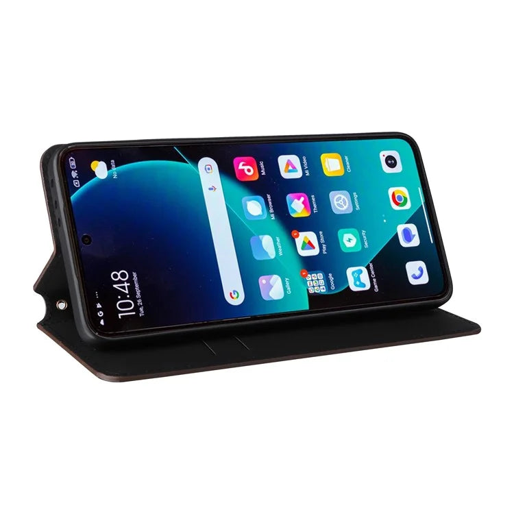 For Xiaomi 14T Wallet Case Rhombus Imprinted Leather Phone Cover