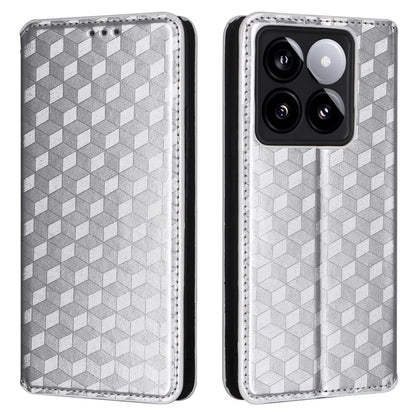 For Xiaomi 14T Pro Wallet Case Rhombus Imprinted Leather Phone Cover