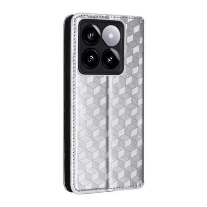 For Xiaomi 14T Pro Wallet Case Rhombus Imprinted Leather Phone Cover