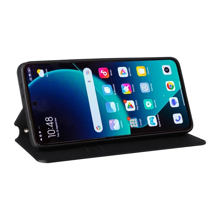 For Xiaomi 14T Pro Wallet Case Rhombus Imprinted Leather Phone Cover